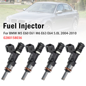 4Pcs Fuel Injector For BMW M5 E60 E61 M6 E63 E64 5.0L 2004-2010 0280158036