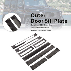 Carbon Fiber Outer Door Sill Plate Cover Trim Fit Benz W464 G500 2019-2023