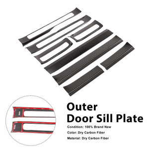Carbon Fiber Outer Door Sill Plate Cover Trim Fit Benz W464 G500 2019-2023