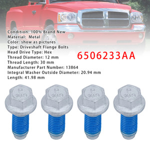 4PCS Driveshaft Flange Bolts 6506233AA For Jeep Dodge Ram Chrysler Mitsubishi