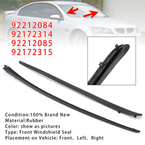 2PCS Left+Right Front Windshield Rubber Molding Trim For Pontiac G8 GT GXP 08-09