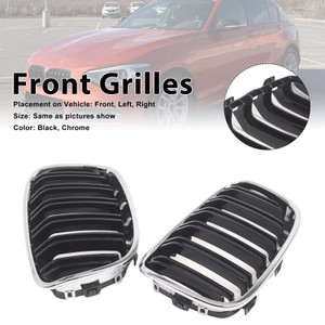 2PCS Front Bumper Kidney Grille Grill Fit BMW 1 Series F20 F21 2012-2014