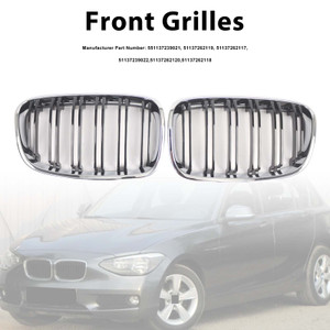 2PCS Front Bumper Kidney Grille Grill Fit BMW 1 Series F20 F21 2012-2014