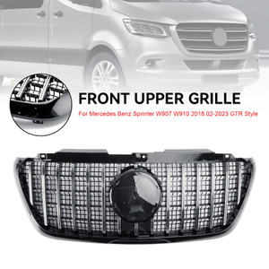 GT-Style Front Bumper Grille Grill Fit Mercedes Sprinter W907 W910 2018-2023