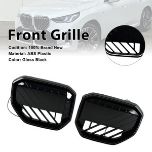 Black Front Bumper Grill Grille Fit BMW X3 G45 2025+ W/LED Light