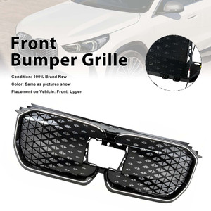 Black Front Bumper Grill Grille Fit BMW iX1 U11 2023-2025 W/LED Light