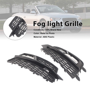 Black Front Fog Lamp Grill Fit Audi A5 S-Line Sport Edition Bumper 2013-2016