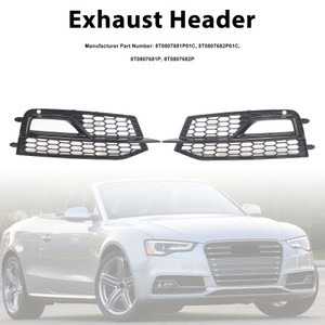 Black Front Fog Lamp Grill Fit Audi A5 S-Line Sport Edition Bumper 2013-2016