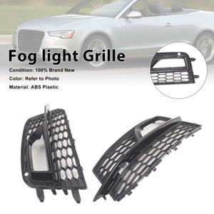 Black Front Fog Lamp Grill Fit Audi A5 S-Line Sport Edition Bumper 2013-2016