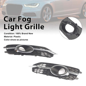 2PCS Car Front Bumper Fog Light Grille For Audi A6 C7 S-Line 2012-2014
