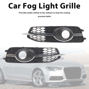 2PCS Car Front Bumper Fog Light Grille For Audi A6 C7 S-Line 2012-2014