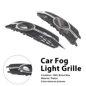 2PCS Car Front Bumper Fog Light Grille For Audi A6 C7 S-Line 2012-2014