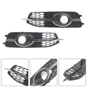 2PCS Car Front Bumper Fog Light Grille For Audi A6 C7 S-Line 2012-2014