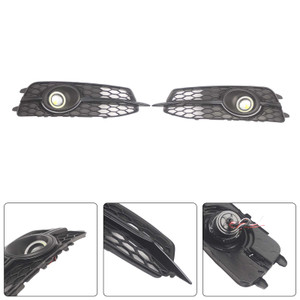 2PCS Car Front Bumper Fog Light Grille For Audi A6 C7 S-Line 2012-2014 W/LED