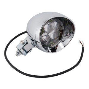 Motorcycle Beam Headlight Fog Lamp Custom Chrome Fits For Racer Bobber Chopper