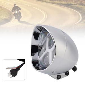 40W 5.75" Beam Headlight Fog Lamp Custom 4000Lm Chrome Fits For Racer Bobber