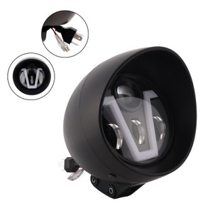 40W 5.75" Beam Headlight Fog Lamp Custom 4000Lm Black Fits For Racer Bobber