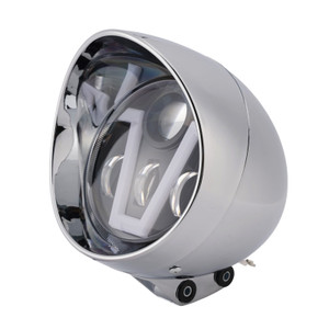 40W 5.75" Beam Headlight Fog Lamp Custom 4000Lm Chrome Fits For Racer Bobber