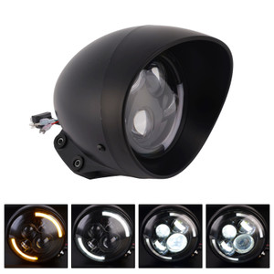 40W 5.75" Beam Headlight Fog Lamp Custom 4000Lm Black Fits For Racer Bobber