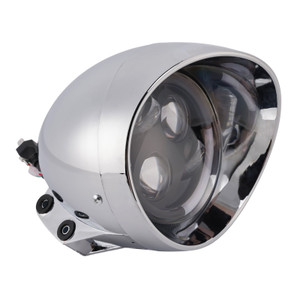 40W 5.75" Beam Headlight Fog Lamp Custom 4000Lm Chrome Fits For Racer Bobber