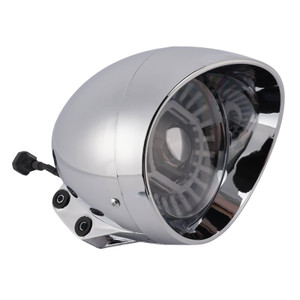 55W 5.75" Beam Headlight Fog Lamp Custom 4000Lm Chrome Fits For Racer Bobber