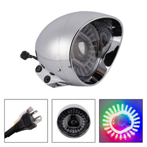 55W 5.75" Beam Headlight Fog Lamp Custom 4000Lm Chrome Fits For Racer Bobber