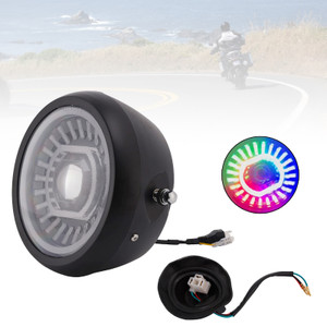 55W 7.5" Beam Headlight Fog Lamp Custom 4000Lm Black Fits For Racer Bobber