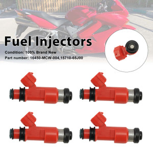 4PC 15710-65J00 Fuel Injectors 16450-MCW-004 For Honda VFR800 02-09