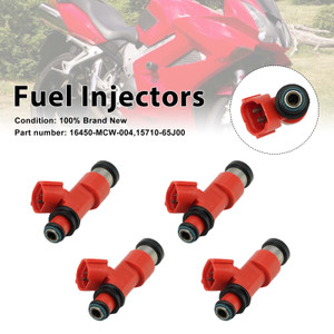 4PC 15710-65J00 Fuel Injectors 16450-MCW-004 For Honda VFR800 02-09
