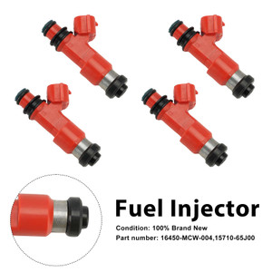 4PC 15710-65J00 Fuel Injectors 16450-MCW-004 For Honda VFR800 02-09