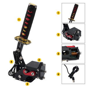 14Bit PC USB3.0 SIM Handbrake Sword Hilt for Racing Games Steering Wheel Stand