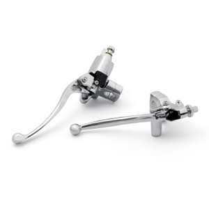 Harley Davidson Choppers Dyna Glide Levers Hydraulic Brake Cable Clutch Flame Master Cylinder Cover 1" Chrome