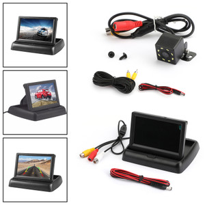 Car Backup 8 LED Camera + 4.3" TFT LCD Car Foldable Monitor Kit Vehicle System