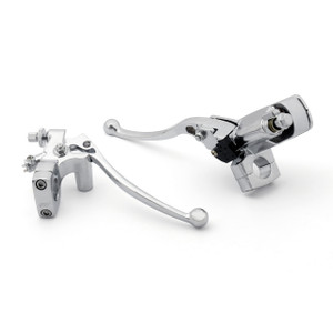 Levers Hydraulic Brake Cable Clutch Flame Master Cylinder Cover 1" Universal Fit Chrome