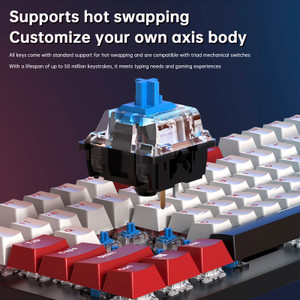 104-Key Wired Mechanical Linear Switch Gaming Keyboard Blue Switch Customizable