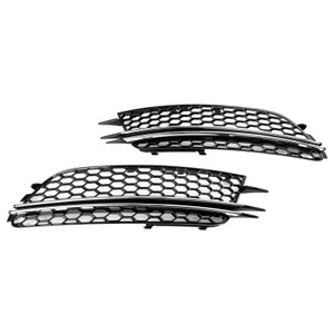 2PCS Front Fog Light Cover Bezel Bumper Grille Fit Audi A6 4G C7 2012-2015