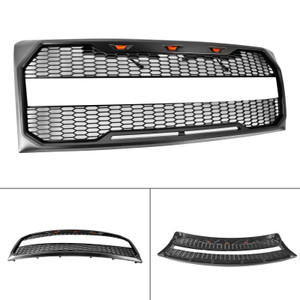 Raptor Style Front Bumper Grille Grill Fit Ford F150 2009-2014 With LED