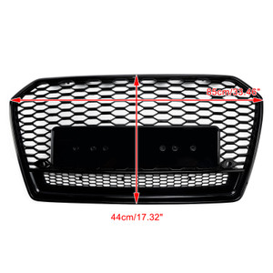 RS6 Style Honeycomb Mesh Front Grill Grille Fit Audi A6 S6 C7 2016-2018 Black