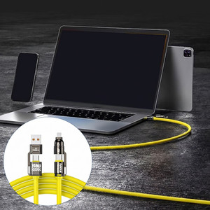 240W Fast Charging Atomic 4-in-1 Data Cable 2-in-2 Dual Type-C Cord For iPhone 5-17 And Samsung Android Phones Daily Use
