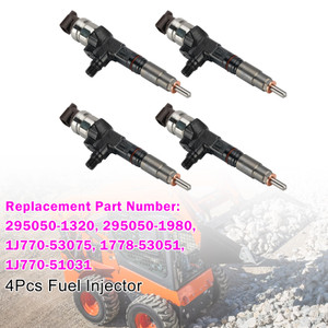 4Pcs 295050-1980 Fuel Injector 1J770-53050 1J770-53070 1J770-53051 For Kubota