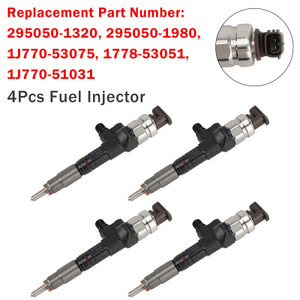 4Pcs 295050-1980 Fuel Injector 1J770-53050 1J770-53070 1J770-53051 For Kubota