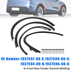 4X Front Rear Fender Molding For Tesla Model Y 2025-2026