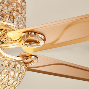 52 " Crystal Ceiling Fan with Light and Remote