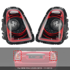 Rear Left+Right Tail Lamp Black Line Retrofit Kit For Mini R56 2010-2013