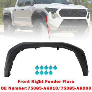 Front Right Fender Flare 75085-AK900 With Clips For Toyota Tacoma 2024-2026