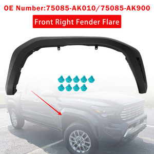 Front Right Fender Flare 75085-AK900 With Clips For Toyota Tacoma 2024-2026