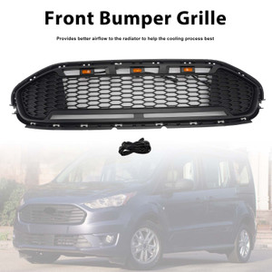 Black Front Bumper Grill Grille Fit Ford Transit Connect 2019-2023 W/LED