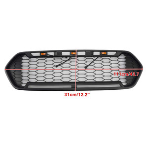 Matte Black Front Bumper Grille Fit Ford Transit Custom Trail 2018-2023 W/3LED