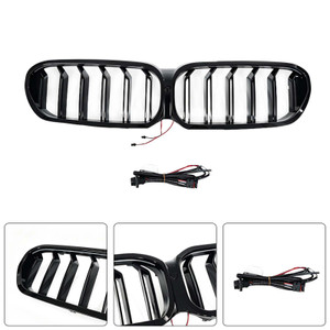 Front Kidney Grill Grille Fit BMW 5-Series G30 G38 2021-2024 W/LED