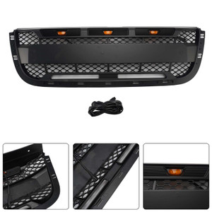 Matt Black Front Bumper Grill Grille Fit Ford Ranger 2001-2003 With LED Light